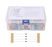 Juego de 2600 resistencias de película metálica de 130 valores, 1/8 W, 0,125 W, 1 %. Surtido de kits de condensadores fijos.