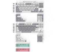 Juego de 264 teclas modernas Dolch Light Keycaps de doble disparo perfil Cherry Custom Blanco Gris Teclas para teclados mecánicos Cherry MX Gateron