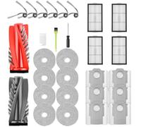 Juego de 27 accesorios para Roborock Saros 10R / Saros 20 / Qrevo CurvX | Piezas de repuesto para robot aspirador: 2 cepillos principales, 6 bolsas para el polvo, 6 almohadillas de limpieza
