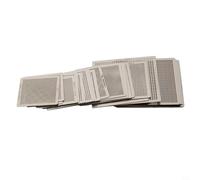 Juego de 27 plantillas de reballing para retrabajo de soldadura, plantillas de soldadura de acero directo resistentes al calor para reflujo de chip IC, 0.25 mm a 0.76 mm P