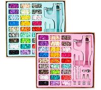 Juego de 270 botones de plástico T5 con alicates de presión para ropa, baberos de costura, impermeables, manualidades, herramientas hechas a mano (rosa)