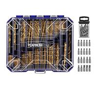 Juego de 276 brocas helicoidales de titanio con puntas S2 de acero de alta velocidad de 135°, tamaño de 1/16 pulgadas hasta 1/2 pulgada, ideal para madera, hierro fundido, aleación de aluminio, fibra