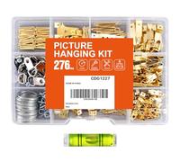 Juego de 276 perchas para fotos de HONGWAY con ganchos de imagen, alambre, clavos, ojos de tornillo, anillo en D y herrajes para montaje de marcos