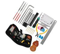 Juego de 28 herramientas profesionales de mantenimiento de guitarra eléctrica para cambiar ajustes de cuerdas, ukeleles, bajo, banjos, reparación de guitarras portátiles