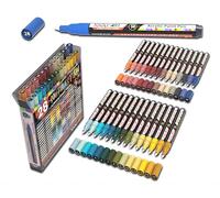 Juego de 28 rotuladores de pintura acrílica Southwestern Colours Studio Colour Series de 0,7 mm, punta extrafina, pintura rupestre, vidrio, tazas, madera, metal, lienzo, bricolaje, detalles, no