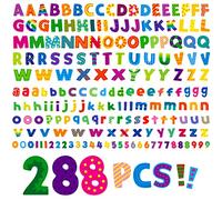 Juego de 288 letras del alfabeto, letras para tablón de anuncios que incluye 78 letras mayúsculas, 78 letras minúsculas, 30 números del 0 al 9 y signos de puntuación, letras de pizarra para el aula
