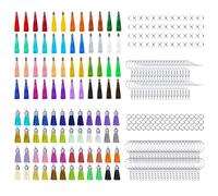 Juego de 288 piezas para hacer llaveros y pendientes, incluye borlas de cuero coloridas, ganchos para aretes, llaveros y anillos de salto, juegos de joyería para mujer