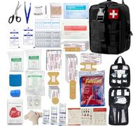 Juego de 293 bolsas Molle de primeros auxilios, kit de supervivencia de emergencia adecuado para actividades al aire libre, hogar, escuela, senderismo, viajes en coche y camping, artículos esenciales
