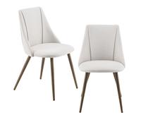Juego de sillas de Comedor Asiento Tapizado en Tela 83 x 50 x 53 cm Set de 2X sillas de Cocina Sillas de Oficina Beige