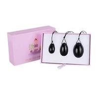 Juego de 3/4 huevos Yoni perforados con caja de huevos de jade de cuarzo rosa natural para mujer, ejercitador de Kegel, masajeador de ejercicio muscular del suelo pélvico