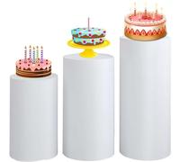 Juego de 3/5 Fundas de Cilindro para Fiestas, Fundas para Pedestal cilíndrico, Fundas elásticas de Tela bronceadora, Cubierta Protectora de Pedestal de Cilindro ( Color : #7 , Size : LARGE-3PCS )