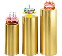 Juego de 3/5 Fundas de Cilindro para Fiestas, Fundas para Pedestal cilíndrico, Fundas elásticas de Tela bronceadora, Cubierta Protectora de Pedestal de Cilindro ( Color : #3 , Size : LARGE-3PCS )