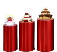 Juego de 3/5 Fundas de Cilindro para Fiestas, Fundas para Pedestal cilíndrico, Fundas elásticas de Tela bronceadora, Cubierta Protectora de Pedestal de Cilindro ( Color : #8 , Size : SMALL-3PCS )