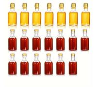 Juego de 3/6/8/9/12/20 Botellas Pequeñas de Vidrio con en T y Tapas Termorretráctiles, 3oz (100ml) Botellas Transparentes Nórdicas para Vodka, Vino, Whisky, Alcohol, Bebidas - Botellas de Viaje Boston
