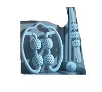 Juego de 3 abrazaderas de anillo de yoga para entrenamiento de piernas, palo de masaje, erizo, pelota de masaje muscular, fitness, masaje, relajación, equipo de gimnasio (azul)