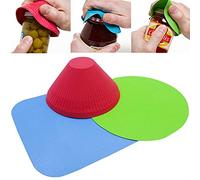 Juego de 3 Abrebotellas de Goma, Antideslizante Multiusos, Reutilizable, Compatible con la Mayoría de Botellas, Colores Azul, Verde y Rojo
