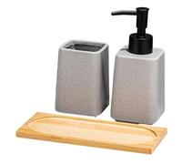 Juego de 3 Accesorios de Almacenamiento para baño, dispensador de jabón con Prensa Manual, Taza para Cepillo de Dientes y Bandeja organizadora, decoración del hogar, organizadores de encimera