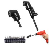 Juego de 3 accesorios para atornillador angular, adaptador de 105° con vástago hexagonal de 1/4 pulgadas, accesorio angular para destornillador inalámbrico, ideal para constructores, garajes y