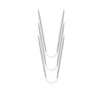 Juego de 3 agujas de tejer circulares de acero inoxidable para principiantes, agujas redondas de metal con alambre de acero, juego de acero circular recto