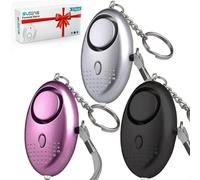 Juego de 3 alarmas personales para Mujer, Reutilizables, aprobadas por la policía, 140 dB con luz LED, Linterna pequeña de Seguridad Personal para Mujeres, niñas, niños y Ancianos
