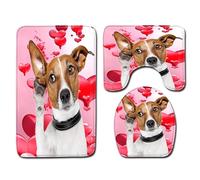 Juego De 3 Alfombra Baño Amor De Perro Alfombrilla Baño Super Absorbente, Secado Rapido, Alfombrilla Ducha Antideslizante, Lavable A Máquina, Alfombras Baño para Inodoro, Bañera, Ducha
