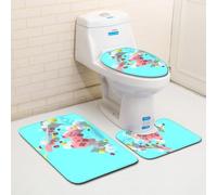 Juego De 3 Alfombra Bañojuegos De Teal Alfombrilla Baño Super Absorbente, Secado Rapido, Alfombrilla Ducha Antideslizante, Lavable A Máquina, Alfombras Baño para Inodoro, Bañera, Ducha