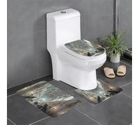 Juego de 3 alfombras de baño de 24 x 16 pulgadas con estampado de WHJSHOP Hall of Splendor, tapetes antideslizantes para inodoro, tocador y cubierta de tapa, fácil de limpiar