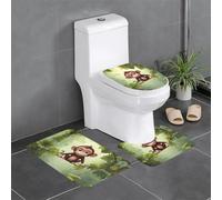 Juego de 3 alfombras de baño de 24 x 16 pulgadas con imagen de YYHWHJDE Little Monkey on the Vine - Alfombrillas antideslizantes para inodoro, tocador y cubierta de tapa, fácil de limpiar