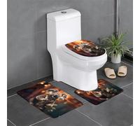 Juego de 3 alfombras de baño de 24 x 16 pulgadas, diseño de koala cantando WHJSSF antideslizante, para inodoro, tocador y cubierta de tapa, fácil de limpiar