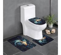 Juego de 3 alfombras de baño de 24 x 16 pulgadas YYHWHJDE Agile Little Fish Picture Antideslizante para inodoro, tocador y cubierta de tapa, fácil de limpiar