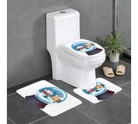 Juego de 3 alfombras de baño de 61 x 40,6 cm, diseño de ciudad de Navidad en la bola de cristal, fácil de limpiar, absorbente y duradero
