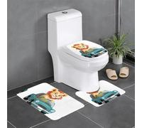 Juego de 3 alfombras de baño de 61 x 40,6 cm, estampado de WHJSSF Little Lion in the Car, fácil de limpiar, absorbente y duradero
