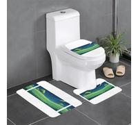 Juego de 3 alfombras de baño de 61 x 40,6 cm, estampado WHJSSF Grassland bajo el cielo estrellado, fácil de limpiar, absorbente y duradero