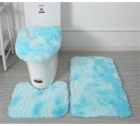Juego de alfombras de baño de microfibra suave, 3 piezas, tapete de baño antideslizante, funda de asiento de inodoro de felpa esponjosa para baño, tapete de baño absorbente de agua, lavable a máquina