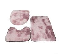 Juego de 3 alfombras de baño de microfibra suave con respaldo antideslizante y acolchado grueso para absorber el agua, con tela lavable a máquina (rosa)