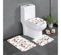 Juego de 3 alfombrillas antideslizantes con diseño de claveles WHJSHOP que expresan amor maternal, en forma de U, firmemente adheridas, absorbentes y duraderas, gruesas y cómodas