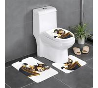 Juego de 3 alfombrillas antideslizantes con diseño de león pirata WHJSHOP que conduce un barco en forma de U, firmemente adherida, absorbente y duradera, gruesa y cómoda