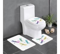 Juego de 3 alfombrillas antideslizantes con diseño de MSRHIUEF The Four Dragonfly Brothers en forma de U, firmemente adheridas, absorbentes y duraderas, gruesas y cómodas