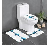 Juego de 3 alfombrillas antideslizantes con diseño de WHJSHOP Fantasy Life in the Ocean, en forma de U, firmemente adheridas, absorbentes y duraderas, gruesas y cómodas