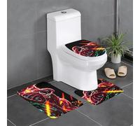 Juego de 3 alfombrillas antideslizantes para baño, 24 x 16 pulgadas, diseño de pulpo mutante WHJSHOP con contorno, alfombras ovaladas y rectangulares para inodoro, tocador y baños