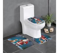 Juego de 3 alfombrillas antideslizantes para baño, 24 x 16 pulgadas, diseño de WHJSHOP Birthday Old Man and his Dog, alfombras ovaladas y rectangulares para inodoro, tocador y baños