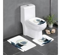 Juego de 3 alfombrillas de franela antideslizantes de 24 x 16 pulgadas, diseño de barco YYHWHJDE bajo la luz de la luna, grueso y absorbente para baño e inodoro