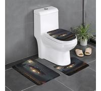 Juego de 3 alfombrillas de franela antideslizantes de 24 x 16 pulgadas, diseño de ovnis HJFCZH por la noche, grueso y absorbente para baño y inodoro