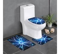 Juego de 3 alfombrillas de franela antideslizantes de 24 x 16 pulgadas, extensiones de neuronas YYHWHJDE gruesas y absorbentes para baño y inodoro