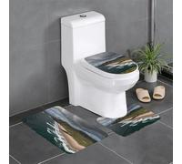 Juego de 3 alfombrillas de franela antideslizantes de 24 x 16 pulgadas, impresión WHJSHOP Dingle Península gruesa y absorbente para baño e inodoro