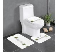 Juego de 3 alfombrillas de franela antideslizantes de 61 x 40,6 cm, estampado HJFCZH Merry Christmas, grueso y absorbente para baño e inodoro