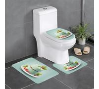 Juego de 3 alfombrillas de franela antideslizantes de 61 x 40,6 cm, YYHWHJDE refrescante con pudín de menta, grueso y absorbente para baño e inodoro