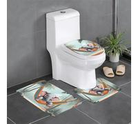 Juego de 3 alfombrillas de franela antideslizantes para suelo de 61 x 40,6 cm, diseño de elefante YYHWHJDE en una hamaca, grueso y absorbente para baño e inodoro