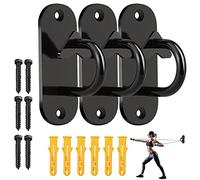 Juego de 3 anclajes de puerta para banda de resistencia de gimnasio, mini gancho de pared pesado, anclaje montado para banda de entrenamiento de suspensión, entrenamiento de fuerza, terapia física,