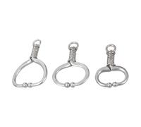 Juego de 3 anillos de nariz de vaca de acero inoxidable para control de ganado con diseño de bloqueo automático, accesorio de cría